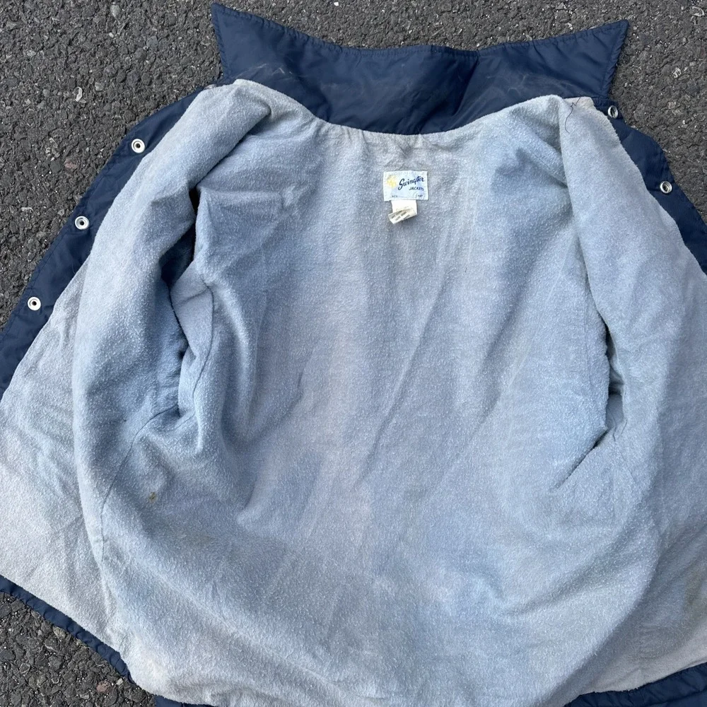 Vintage Swingster Nylon Jacket‎ IH Blue MADE IN USA Unlined Men's